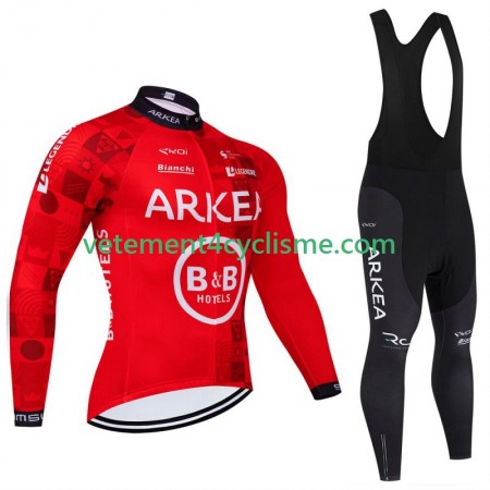 Homme Tenue Cycliste Manches Longues et Collant à Bretelles Hiver Thermal Fleece Arkea Bb Hotels Excalibur 2024
